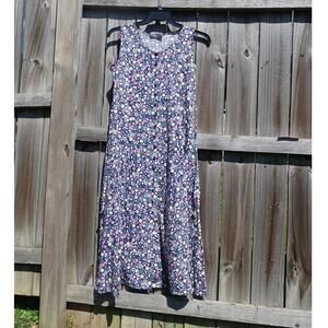 Vtg 90s Erika Studios Floral Sleeveless Maxi Dress Cottagecore Style Grunge